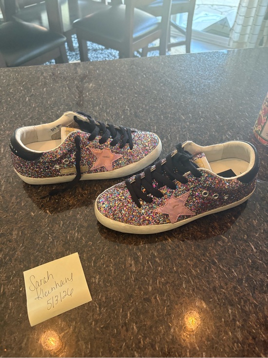 Golden Goose Shoes - Golden Goose Multicolor Glitter Sneakers with Pink Star
